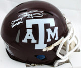 Johnny Manziel Autographed TX A&M Maroon Speed Mini Helmet w/JF-BeckettW Holo