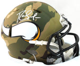 Randy Moss Signed Minnesota Vikings Camo Speed Mini Helmet - Beckett W *White