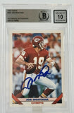 1993 Topps #340 Joe Montana Auto Kansas City Chiefs BAS Autograph 10