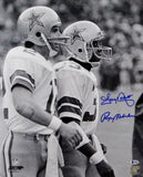 Tony Dorsett Roger Staubach Signed Dallas Cowboys 16x20 PF B/W - Beckett Auth