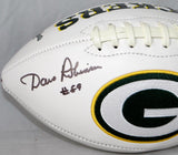 Dave Robinson Signed Green Bay Packers Logo Football w/HOF- Jersey Source Auth