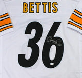 Jerome Bettis Autographed White Pro Style Jersey - Beckett W Auth *6