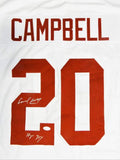 Earl Campbell Autographed White College Style Jersey w/HT- JSA W Auth *2 *Silver