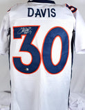 Terrell Davis Autographed White Pro Style Jersey w/ HOF- Beckett W Hologram