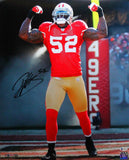 Patrick Willis Signed San Francisco 49ers Flexing 16x20 HM Photo- Beckett W *Blk