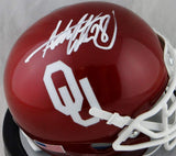 Adrian Peterson Autographed Oklahoma Sooners Schutt Mini Helmet- Beckett Auth *W