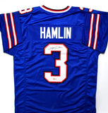 Damar Hamlin Autographed Blue Pro Style Jersey-Beckett W Hologram *Black