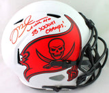 Mike Alstott Autographed Buccaneers Lunar Speed F/S Helmet SBC- Beckett W *Red