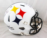 Ham Lambert Russell Signed Steelers F/S AMP Speed Helmet - Beckett W Auth *Black