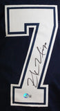 Zack Martin Autographed Blue Pro Style Jersey- Beckett W *Black