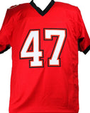 John Lynch Autographed Red SB Pro Style Jersey- Beckett W *Black