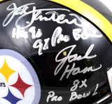 Ham Lambert Russell Autographed Steelers Mini Helmet WY22882-Beckett W Hologram Silver