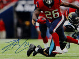 Lamar Miller Signed Houston Texans 8x10 Battle Red Jersey Photo- JSA W Auth *Blu