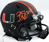 Reggie Wayne Autographed Miami Hurricanes Alt Black Mini Helmet-Beckett W Holo