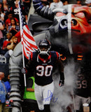 Jadeveon Clowney Autographed Houston Texans 16x20 With Flag PF Photo- JSA W Auth