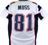 Randy Moss Autographed White Pro Style Jersey-Beckett W Hologram *Silver