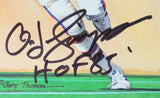 OJ Simpson Autographed Buffalo Bills Goal Line Art Card w/ HOF - JSA W *Black