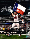 JJ Watt Autographed Houston Texans 8x10 Texas Flag Photo -Beckett W Hologram