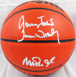 M.Johnson/J.Worthy/J.West Signed Official NBA Wilson Basketball-Beckett W Holo