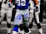 Michael Strahan Signed NY Giants 16x20 PF BW Spotlight Photo- Beckett Auth *Blue