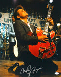 Michael J. Fox Autographed Back to the Future 16x20 Guitar Photo- JSA W *Silver