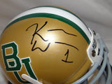 Kendall Wright Autographed Baylor Bears Gold Schutt Mini Helmet- JSA W Auth