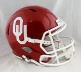 Adrian Peterson Signed Oklahoma F/S Riddell Speed Helmet Beckett Wit *Silver Top