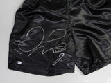 Floyd Mayweather Autographed Black Custom Trunks - Beckett Auth *Silver