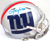 Lawrence Taylor Autographed NY Giants AMP Speed Mini Helmet- Beckett W *Blue