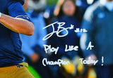 Ian Book Autographed Notre Dame Passing 16x20 FP Photo w/ PLACT- Beckett W*White