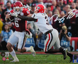 Roquan Smith Autographed GA Bulldogs Tackle Vs OU 8x10 HM Photo- Beckett W*White