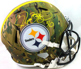 Jerome Bettis Autographed Steelers Camo Speed F/S Helmet- Beckett W *Yellow