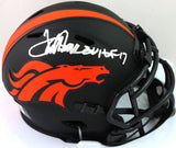 Terrell Davis Signed Broncos Eclipse Speed Mini Helmet w HOF- Beckett W *Silver