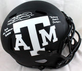 Johnny Manziel Signed Texas A&M Eclipse Speed F/S Helmet w/ 3 Insc - JSA W Auth