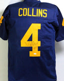 Nico Collins Autographed Blue College Style Jersey - JSA Witness