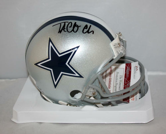 Taco Charlton Autographed Dallas Cowboys Mini Helmet JSA Witness Auth *Black