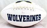 Taco Charlton Autographed Michigan Logo Football - JSA W Auth