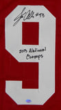 Jonathan Allen Autographed Maroon College Style Jersey w/ Natl Champ- SGC Auth