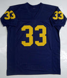 Taco Charlton Autographed Navy Blue College Style Jersey- JSA W Auth