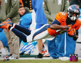 Emmanuel Sanders Autographed Broncos 8x10 PF Dive Photo- JSA Witness Authentic