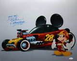 Bret Iwan Autographed Mickey Mouse w/ Race Car 16x20 Photo- JSA Authenticated