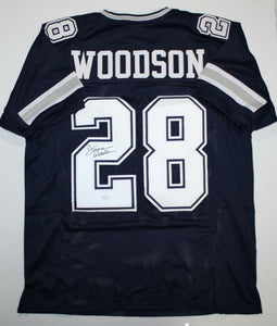 Darren Woodson Autographed Blue Dbl Stitch Pro Style Jersey *2- JSA Witness Auth