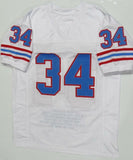 Earl Campbell Autographed White Pro Style Stat-1 Jersey With HOF- JSA W *Black