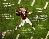 Johnny Manziel Signed Texas A&M 16x20 Aerial Pass PF Photo W/ Insc- Beckett Auth