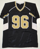 Justin Smith Autographed Black College Style Jersey- JSA Witnessed Auth