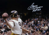 Sonny Jurgensen HOF Signed Redskins 16x20 Passing Against Giants Photo- JSA W Au