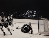 Gerry Cheevers HOF Autographed 16x20 B&W Photo- JSA W Authenticated