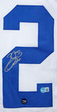 Emmitt Smith Autographed White Pro Style Jersey *R2-Beckett W Hologram *Silver