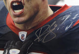 Brian Cushing Signed Houston Texans 16x20 Bloody Face Photo- JSA W Auth *Silver