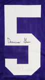 Derrius Guice Autographed Purple College Style Jersey- JSA Witness Auth